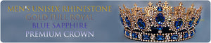 Men's Unisex Rhinestone Jewelry Blue Sapphire Premium