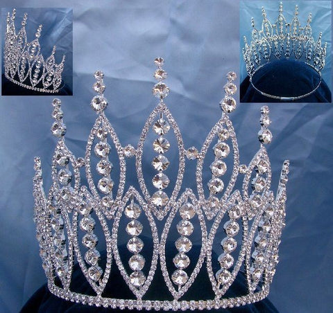 Queen of The 7 Seas Beauty Pageant Adjustable Rhinestone Crown Tiara - CrownDesigners
