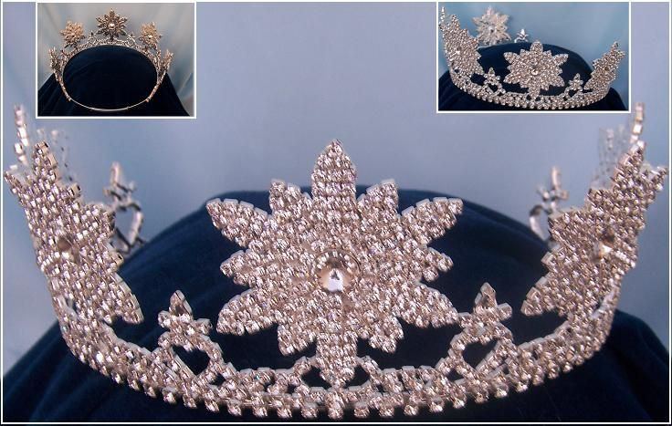 Starry Silver Tiara Starburst Tiara, Silver Bridal Crown in Crystal With Starry  main image 3