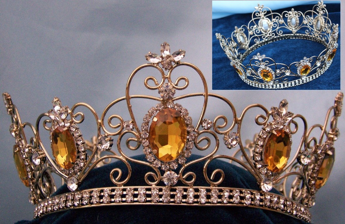 Rhinestone Imperial Celtic Unisex Light Amber Yellow Gold  display picture 1