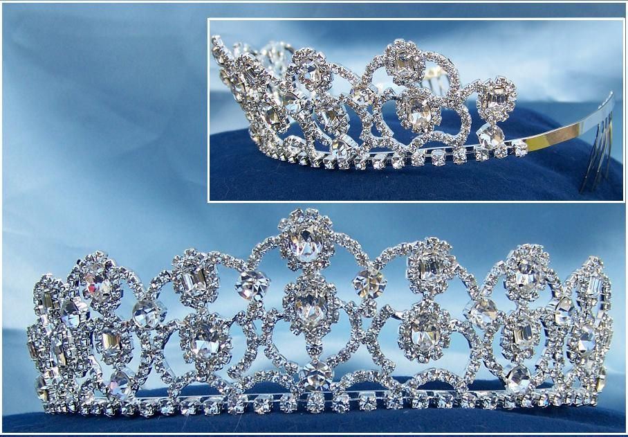 Rhinestone diamond wedding pageant tiara Amazon.com: Janefashions 5.75 main image 4
