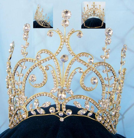 Large GOLD Leaey-Spray 1905 English Pageant Crown - CrownDesigners