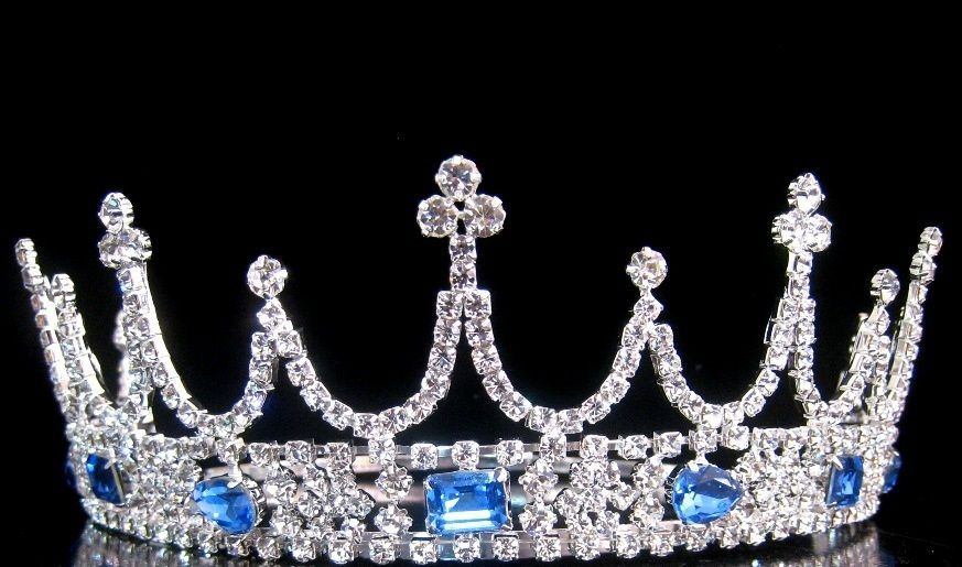 Victorian Style Silver Rhinestone adjustable crown tiara  display picture 1