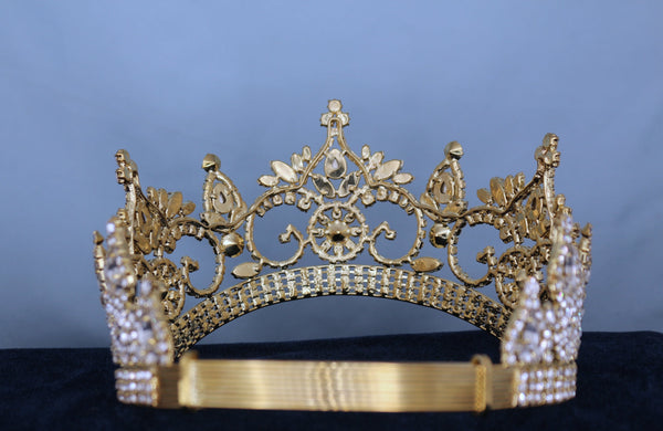 Continental Premium Gold All Clear Contoured Crown Tiara