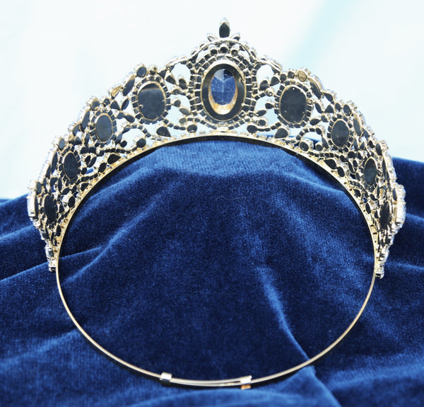 Adjustable Gold Crystal Crown Tiara