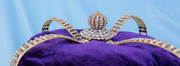 Imperial State Men's King Rhinestone Gold and Purple Crown MASCULINE/King/Crown
