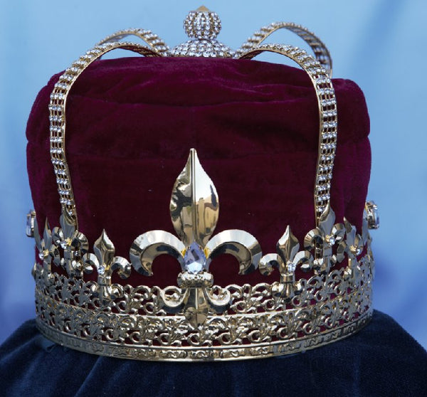 Imperial State Men's king Rhinestone Gold and red Crown MASCULINE/King/Crown
