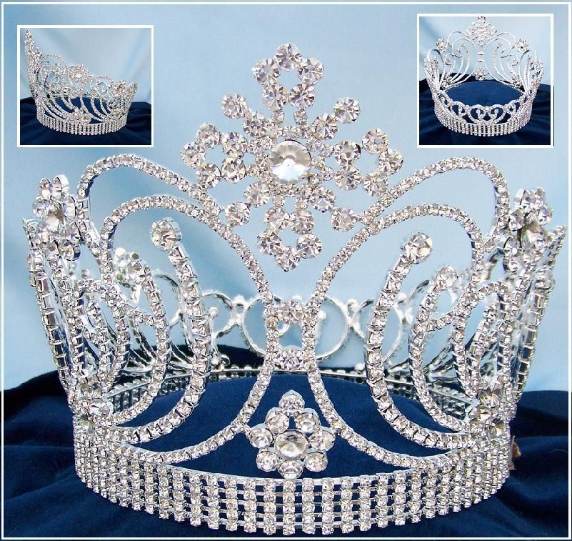 Beauty Pageant Queen Princess Bridal rhinestone FULL CROWN The Valeria - CrownDesigners