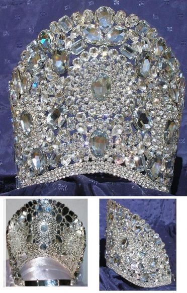 Beauty Pageant Queen Princess Bridal Rhinestone Crown Tiara The Planetary - CrownDesigners