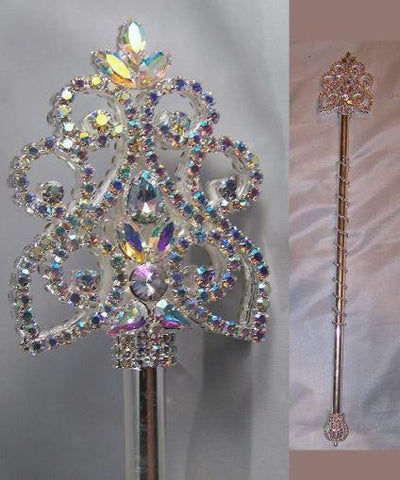 Northern Lights Imperial Rhinestone Silver Scepter - CrownDesigners