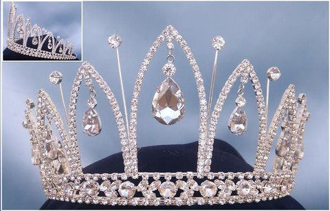 Royal silver rhinestone crown tiara - CrownDesigners