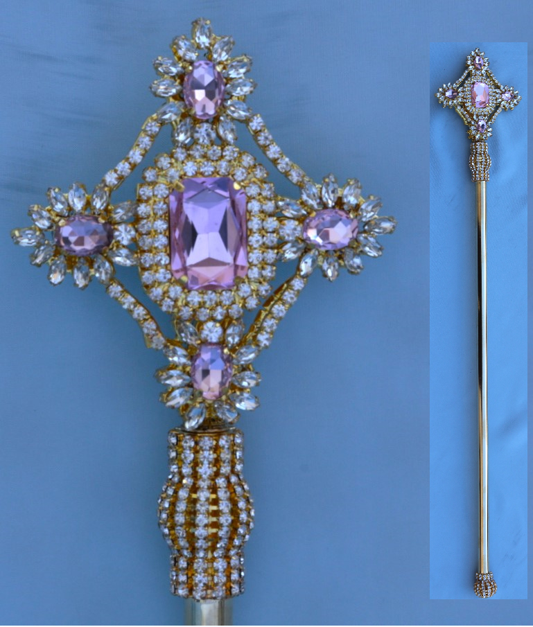 Imperial Rhinestone Gold Light Pink Scepter