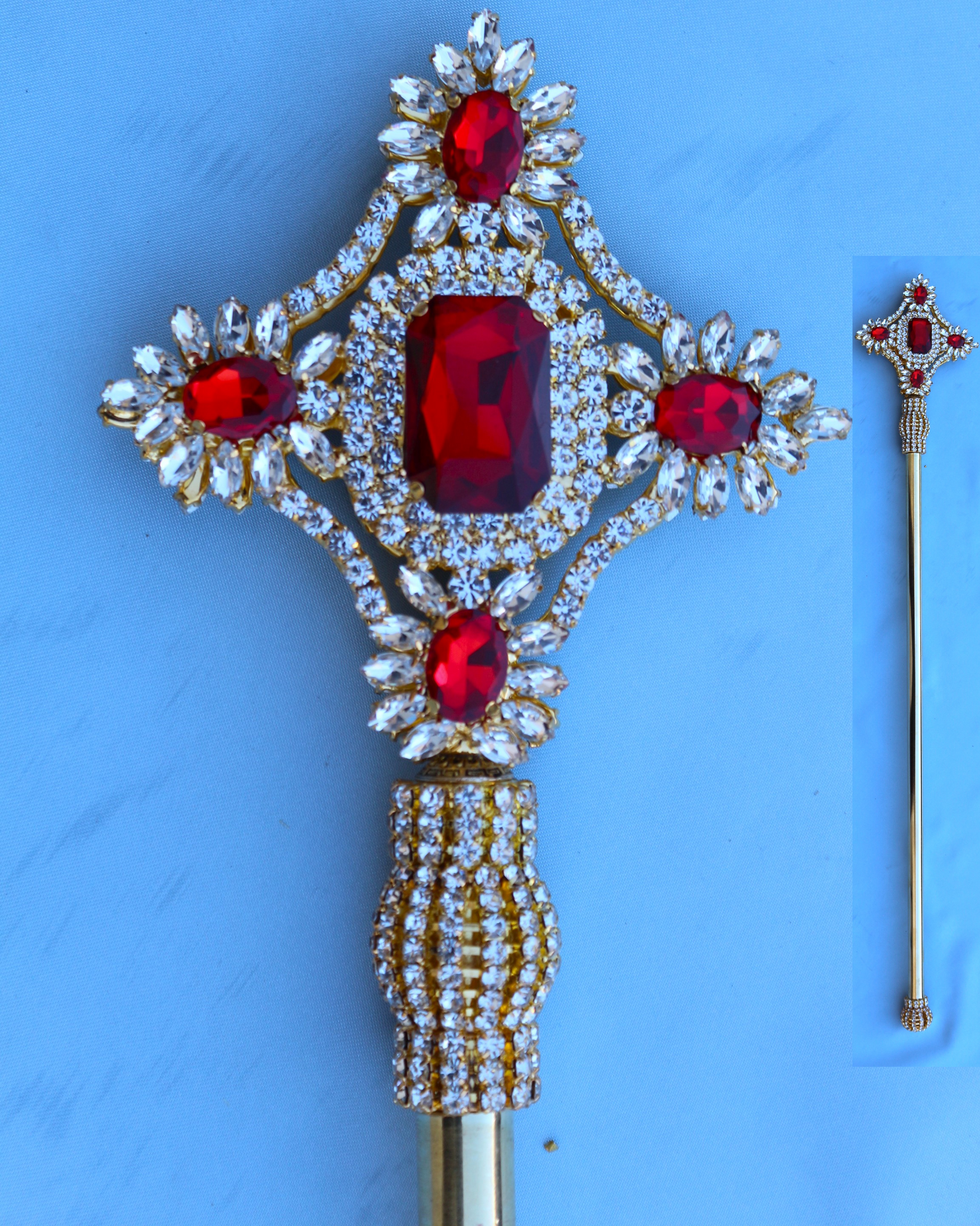 Imperial Rhinestone Gold Ruby Red Scepter