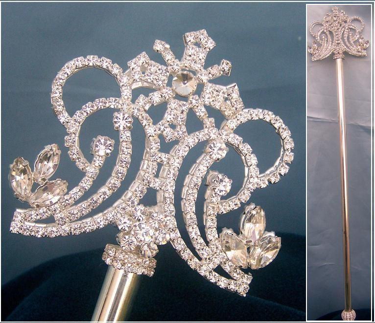 Rhinestone Imperial Rhinestone Silver scepter THE VALERIA - CrownDesigners