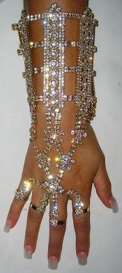 NEFERTITI Rhinestone GOLD arm bracelet - CrownDesigners