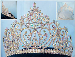 Beauty pageant Aurora Borealis adjustable crown tiara - CrownDesigners