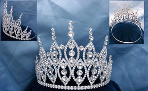 Queen of The 7 Seas Rhinestone Adjustable Crown Tiara - CrownDesigners