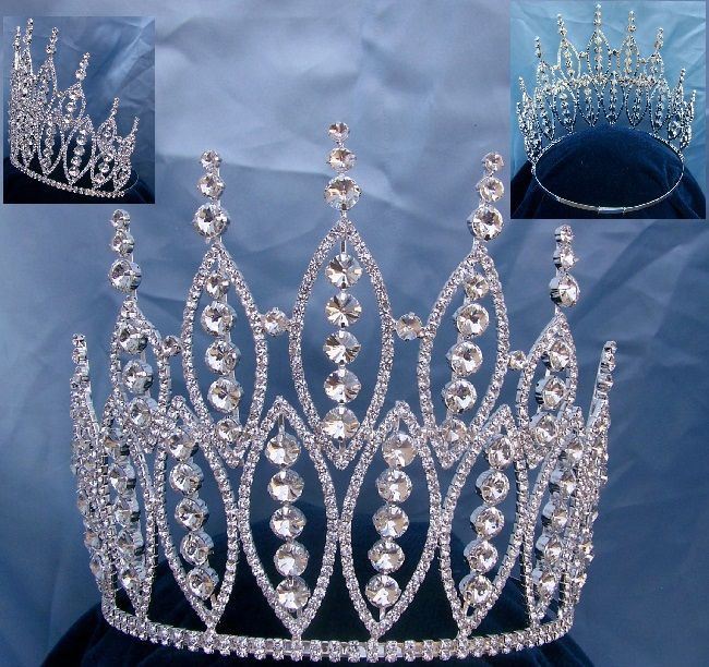 Queen of The 7 Seas Beauty Pageant Adjustable Rhinestone Crown Tiara - CrownDesigners