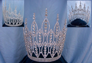 Queen of The Seven Seas Large Adjustable Silver Crown Tiara - CrownDesigners