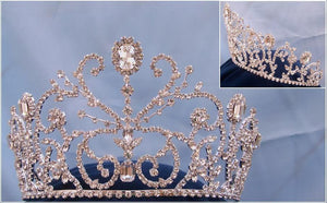 Adjustable Rhinestone Silver Princess Olga Crown Tiara - CrownDesigners