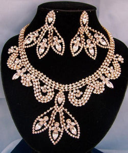 Divine Divas Pageant Jewelry Gold Necklace and Earrings Set XII - CrownDesigners