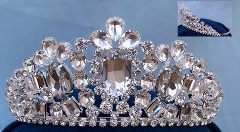 Empress of Iran Royal Rhinestone Silver Tiara - CrownDesigners