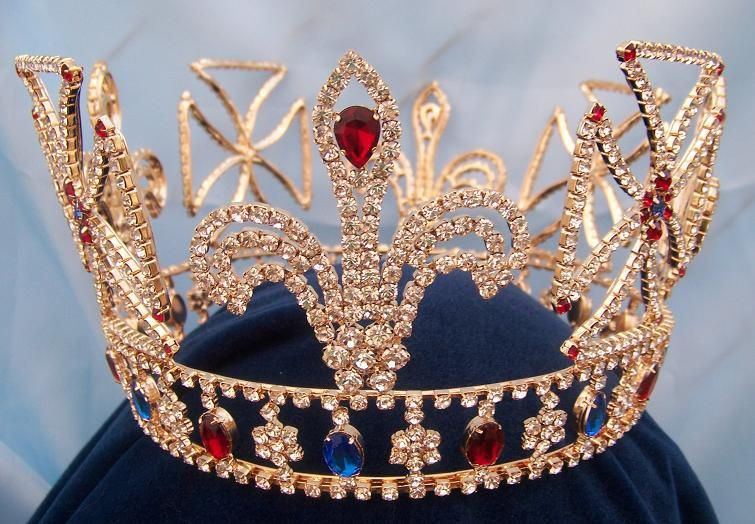Royal King Louis Orleans Rhinestone gold Crown - CrownDesigners