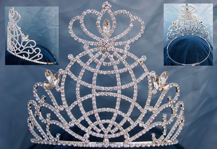 Global World International Rhinestone Pageant Crown tiara - CrownDesigners