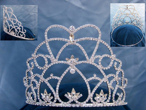 Princess Loralee Rhinestone Pageant Adjustable Crown Tiara - CrownDesigners
