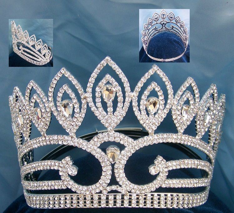 Duchess Adelle Rhinestone Adjustable Contoured Pageant Crown - CrownDesigners
