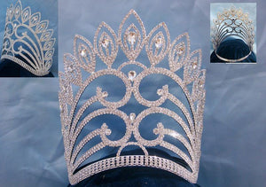 Enchanted Empress Regal Rhinestone Contoured Pageant Crown - CrownDesigners