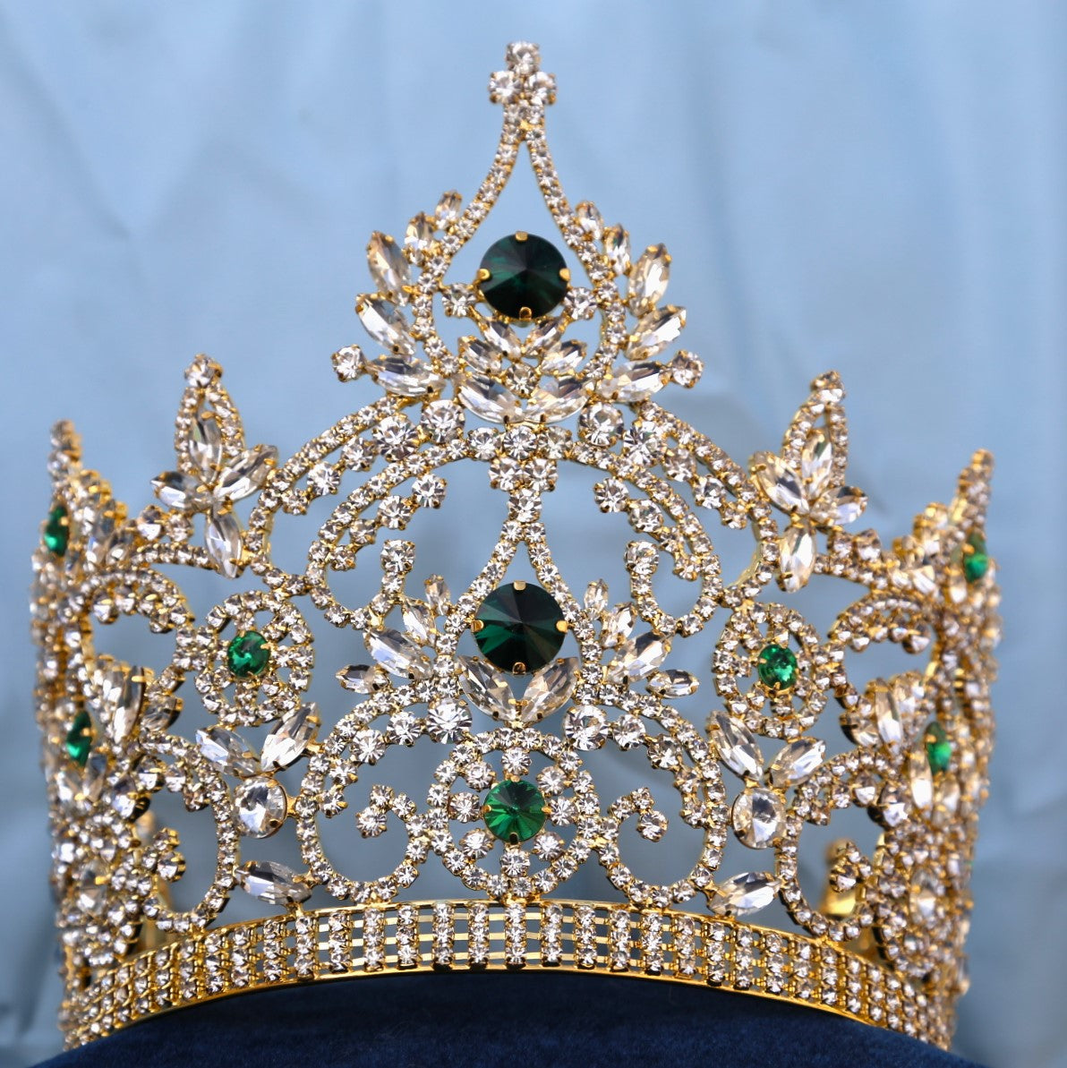 Continental Adjustable Gold Emerald Crown Tiara
