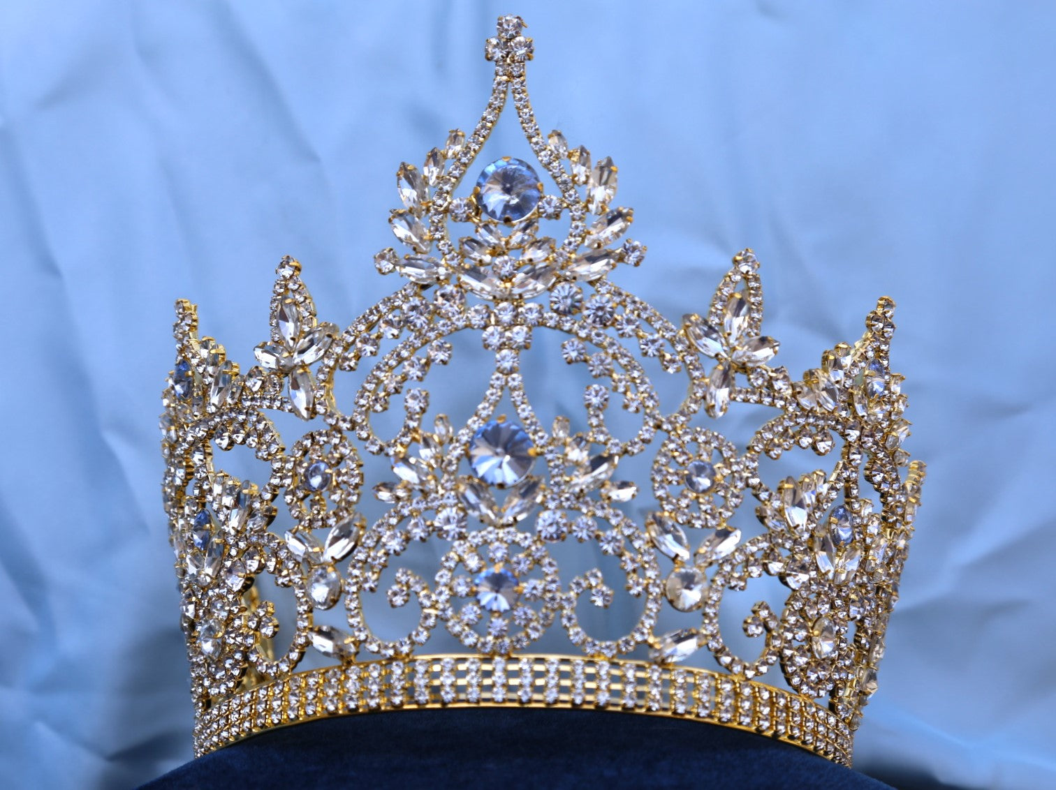 Continental Adjustable Light Blue  Crown Tiara