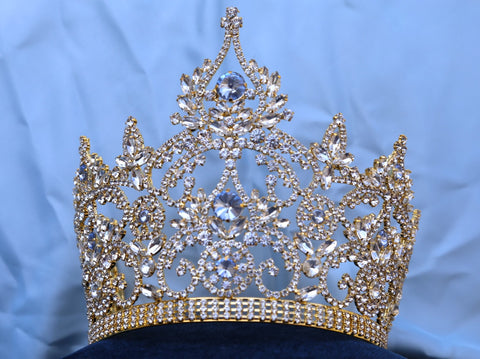 Continental Adjustable Light Blue  Crown Tiara