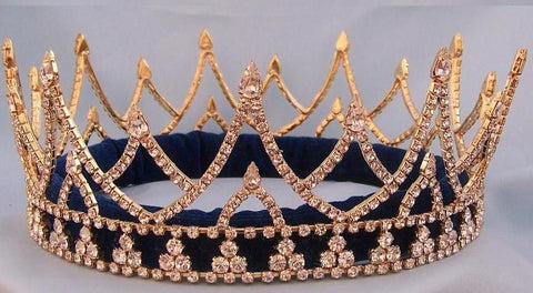 Rhinestone Regal King  Men's Rhinestone  Crown Gold The Ashbury - CrownDesigners