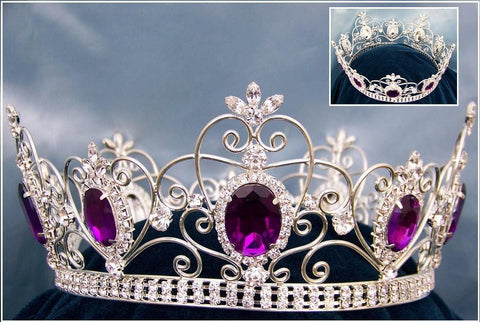 Rhinestone full unisex silver Amethyst Crown - CrownDesigners