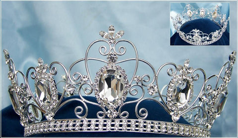 Rhinestone Imperial Celtic Jewelled Unisex Silver Crystal Crown - CrownDesigners