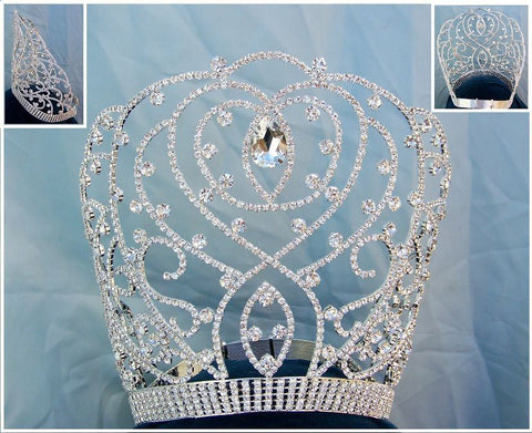 National Beauty Pageant Rhinestone Adjustable Crown Tiara - CrownDesigners