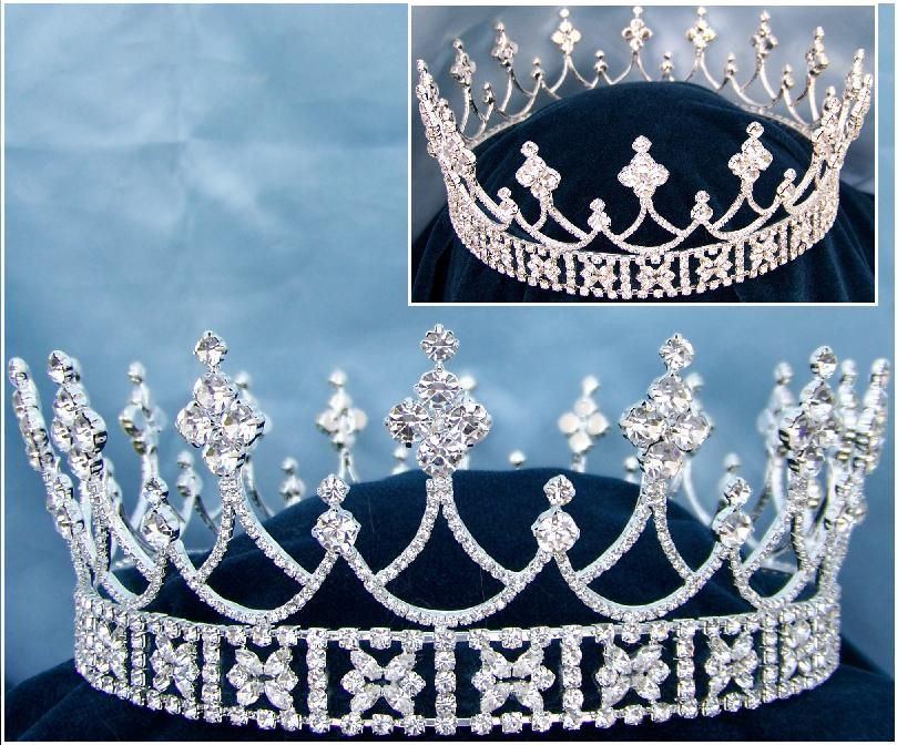 Victory Rhinestone Silver Full Crown - CrownDesigners