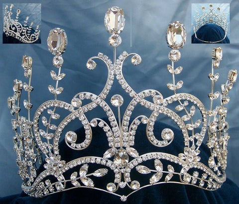 LARGE Leaey-Spray Tiara 1905 English Pageant Crown - CrownDesigners
