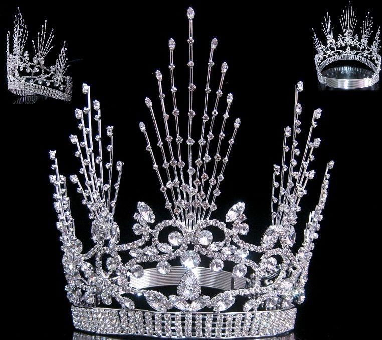 Miss Beauty Queen Pageant Contoured Rhinestone Crown - CrownDesigners