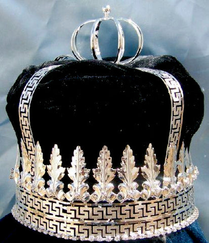 Imperial State Mens King Rhinestone Silver and Black CrownDesigners