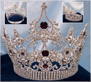 Continental Adjustable Silver Amethyst Crown Tiara - CrownDesigners