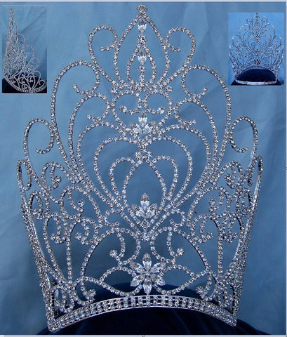 Rhinestone Miss Beauty Queen Pageant Crown Tiara - CrownDesigners