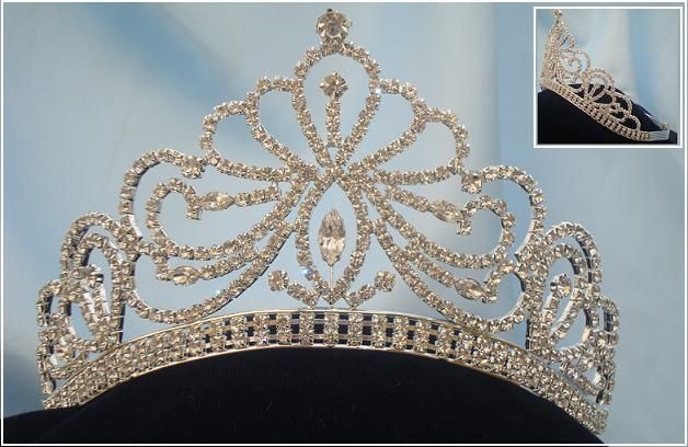 Miss Beauty Pageant Queen Bridal Rhinestone Silver Crown Tiara - CrownDesigners