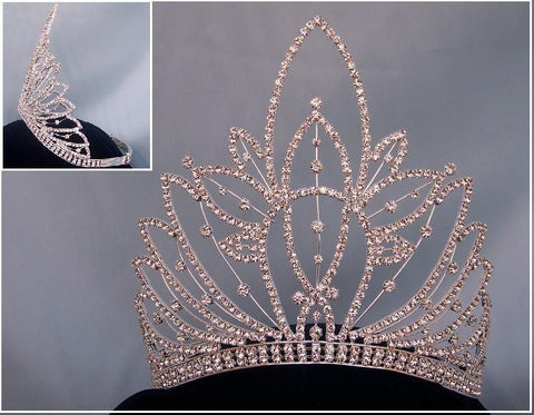 Rhinestone Miss Beauty Queen Silver Pageant Crown Tiara - CrownDesigners