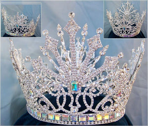Beauty Pageant Rhinestone Queen Tsarina Alexandra Fedorovna Silver Romanov Full Crown - CrownDesigners