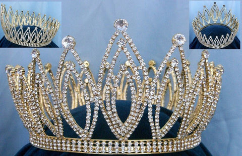 Royal Imperial Adjustable Full Rhinestone Unisex Queen, King Crown - CrownDesigners