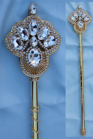 Rhinestone Imperial Rhinestone Gold scepter CHARLOTTE AMALIE - CrownDesigners
