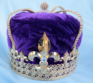 Imperial State Mens King Rhinestone Gold and Purple Crown
